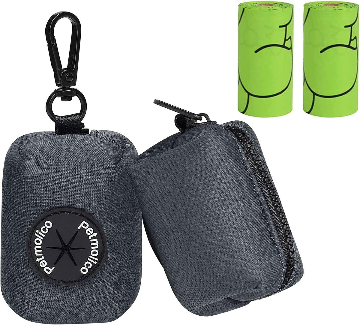 Petmolico Dog Poop Bag Holder Dispenser 2 Pack, Pink Rose – Essentials for Dogs - Deep Gray