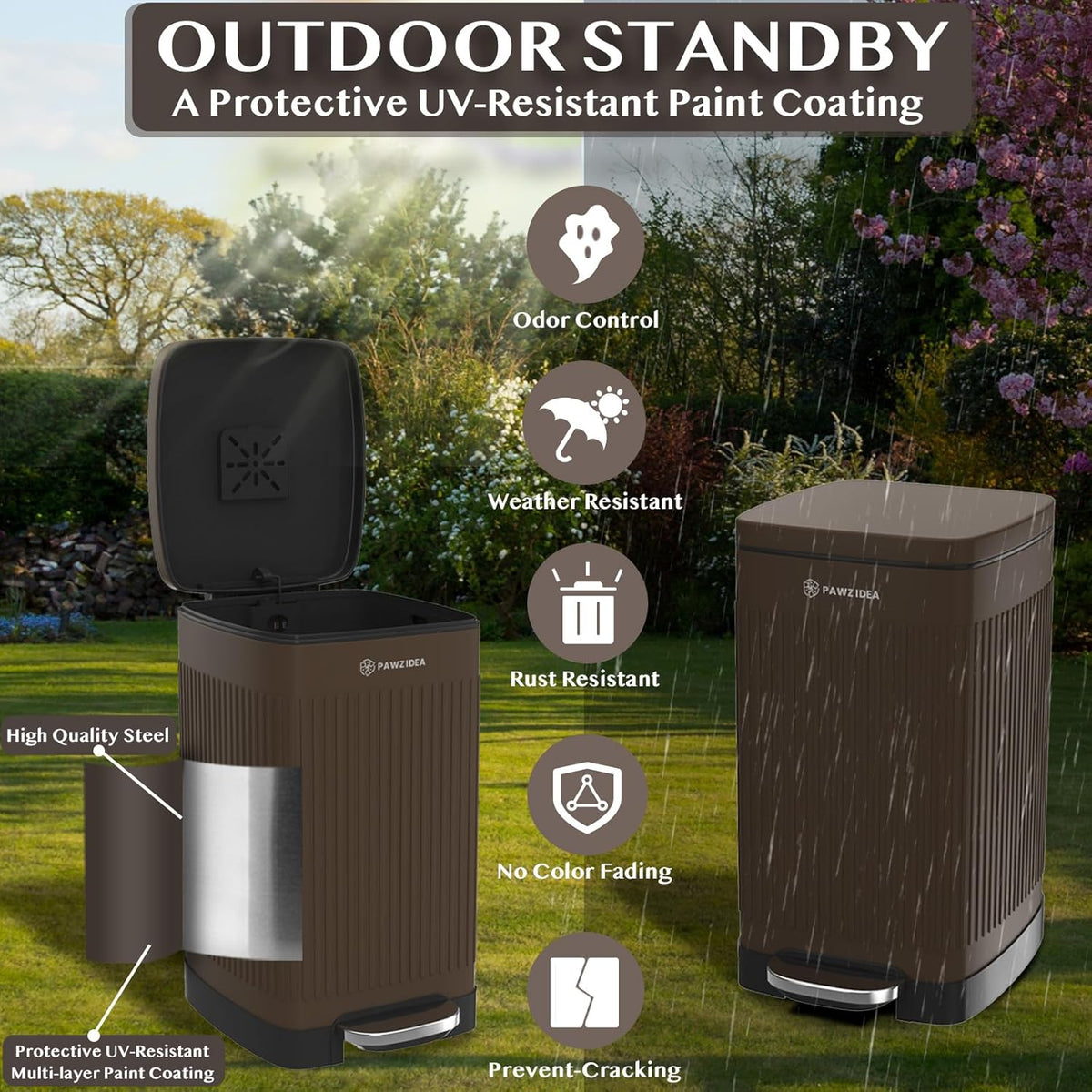 Dog Poop Trash Can Outside Odor Control, Waterproof - image 2