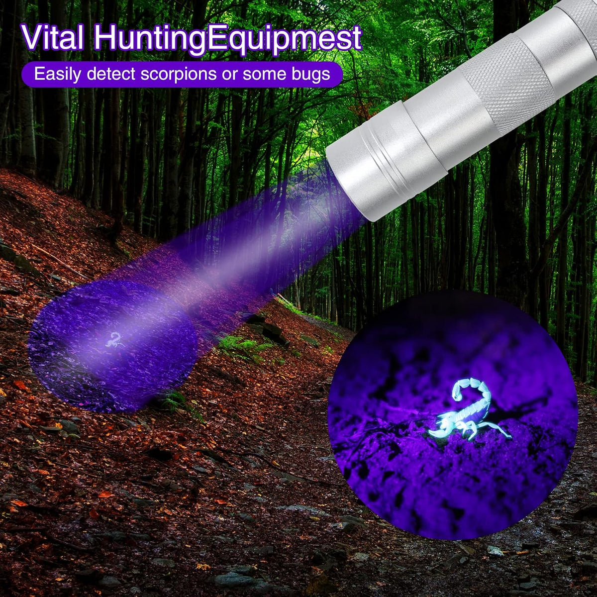 COSOOS 2 Pack UV Flashlight - Silver / 2 Pack - image 4