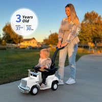 Outfunny 3-in-1 ride-on push car for toddlers in black with parent push handle and handrails - view 5