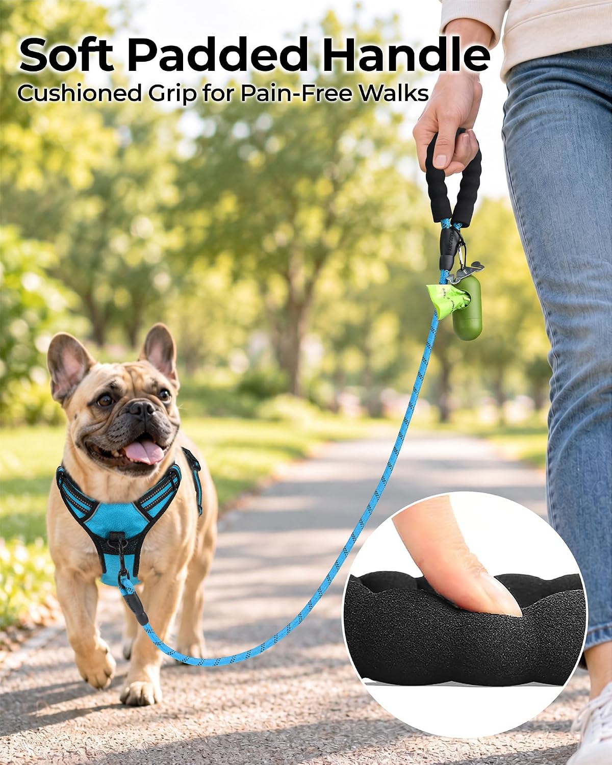 Taglory Rope Dog Leash for Medium Large Dogs - 3/8" x 6 FT (0~20 lbs.) / Blue - image 2