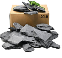 Aquarium Rock Natural Slate Rocks 2 to 4 inch Aquariums Stone - 20lb（2-8'')