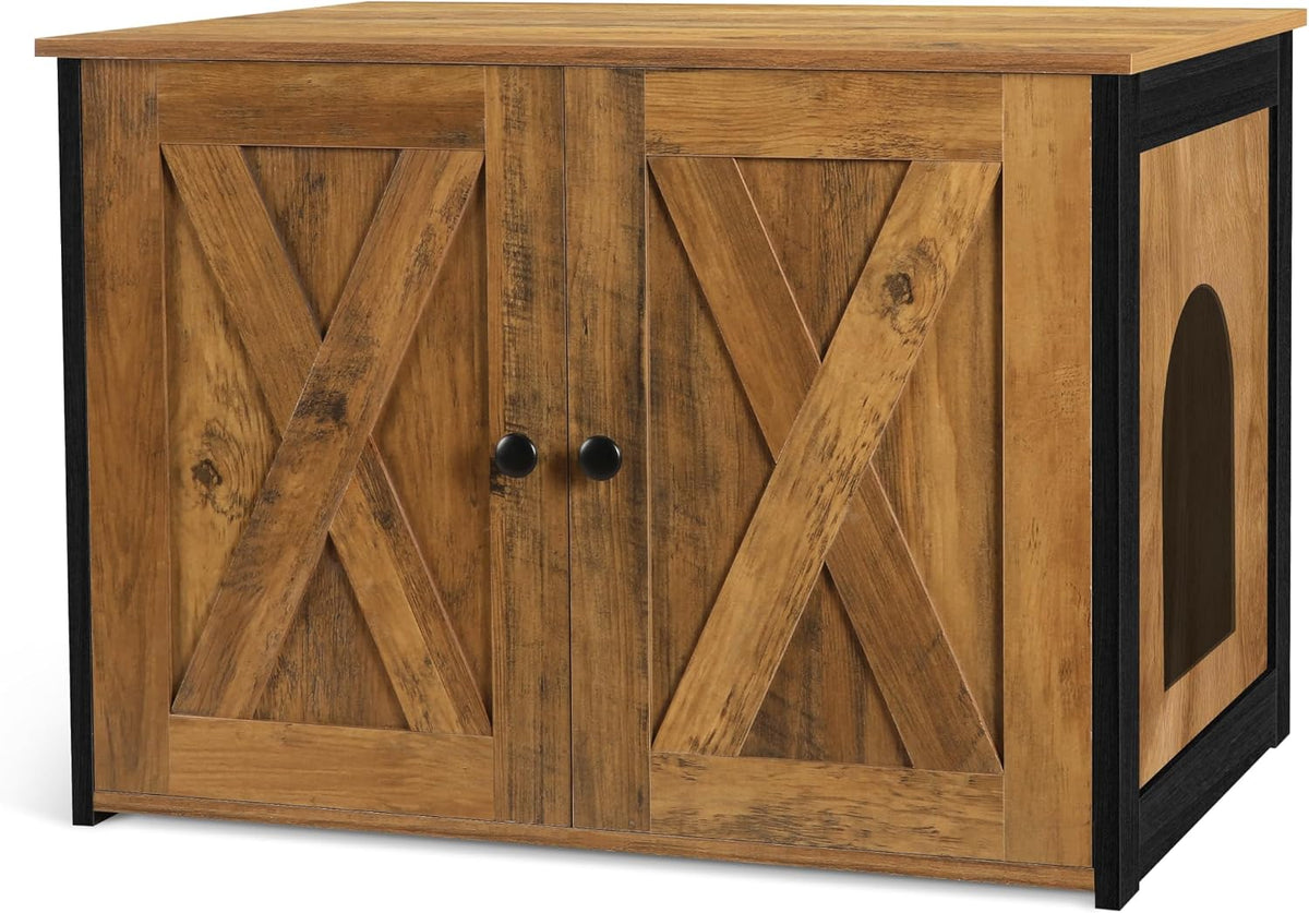 Cat Litter Box Enclosure, Hidden Litter Box Furniture - Warm Brown