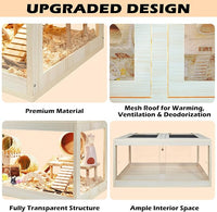 Prolee Hamster Cage Wooden, Mice and Rat Habitat, Hamster Cage with Openable Mesh Top, Clear Acrylic Solid Built with Lock Design, Oak 40"