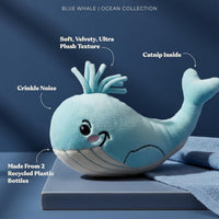 Premium Plush Cat Toy, Whale Cat Toy, Eco Friendly, Catnip - Wendy the Whale - image 2