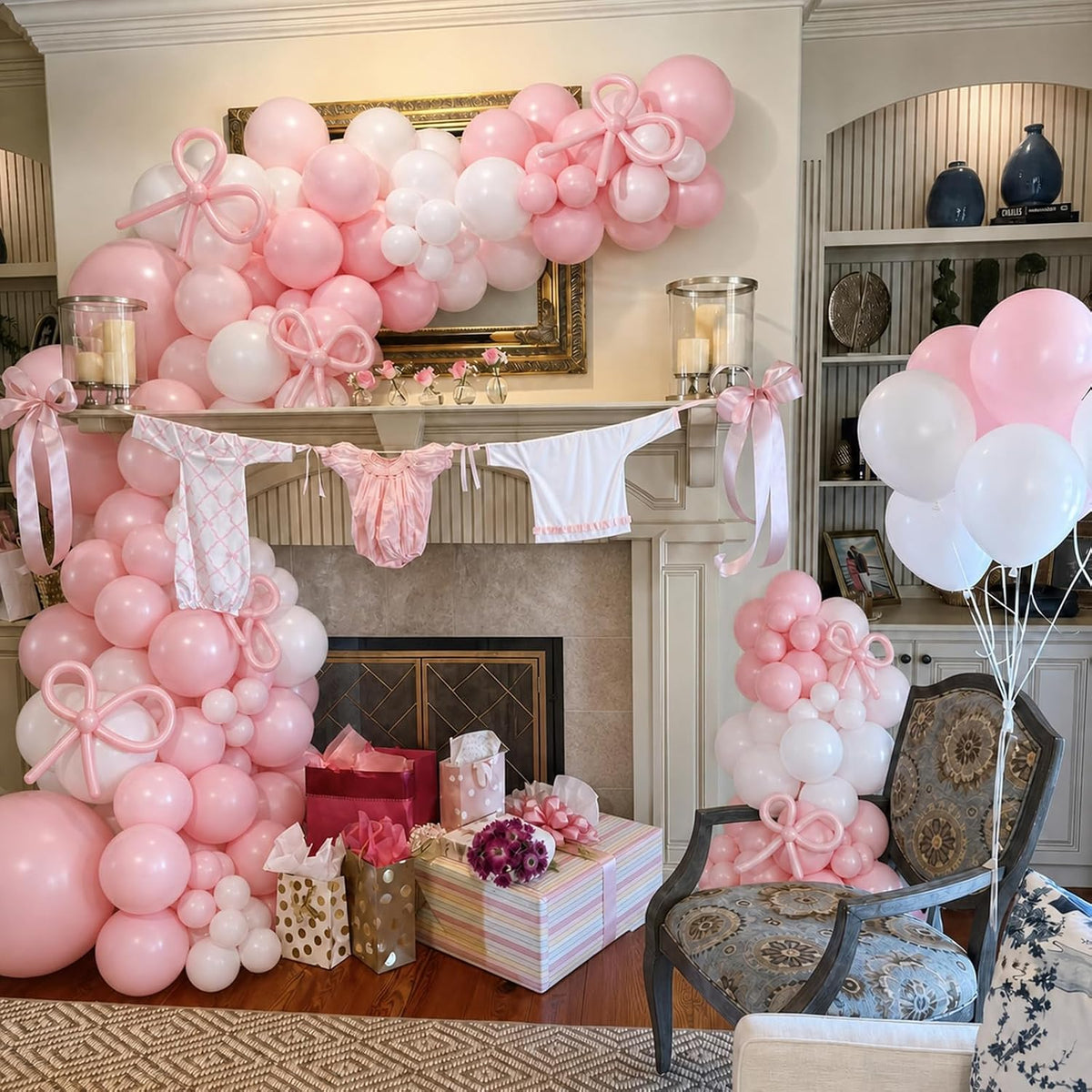 Pink Balloon Arch Kit, 145Pcs Baby Shower Birthday Decor – Fun for Kids & Family - Pink White - image 2