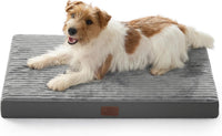 Bedsure ComfyFleece Large Dog Bed for Crate with Washable Cover - 29x18x2.8 / Charcoal Grey