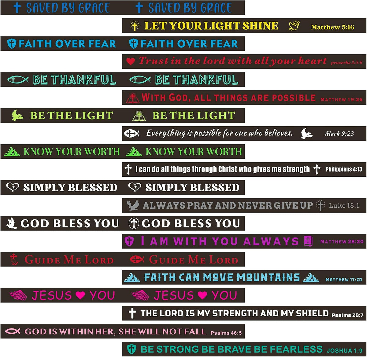 Bible Verse Bracelets – 80 Pcs Bulk Jesus Silicone Wristbands – Fun for Kids & Family - Black - image 3