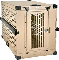 K9 Kennel Boss Aluminum Collapsible Dog Crate - Tan / 41.6"L x 29.7"W x 33.9"H