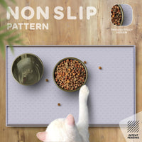 Dog Food Mat - Raised Edges Dogs Mat for Food and Water Prevent Spill, Waterproof Cat Food Mats - 28"L x 18"W / Lavender - image 4