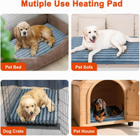 Large Pet Heating Pad, Adjustable Temperature with Timer - Blue / L (35'' x 24'') - image 4