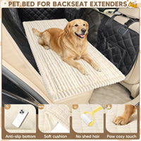 Dog Car Bed, Non-Slip Backseat Dog Bed Mat 50" L×24.6" W – Essentials for Dogs - Beige / Medium (50"L×24.6"W) - image 3