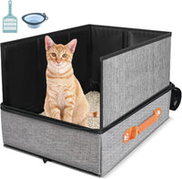 SuzziPaws Portable Collapsible Cat Litter Box Leak-Proof for Travel