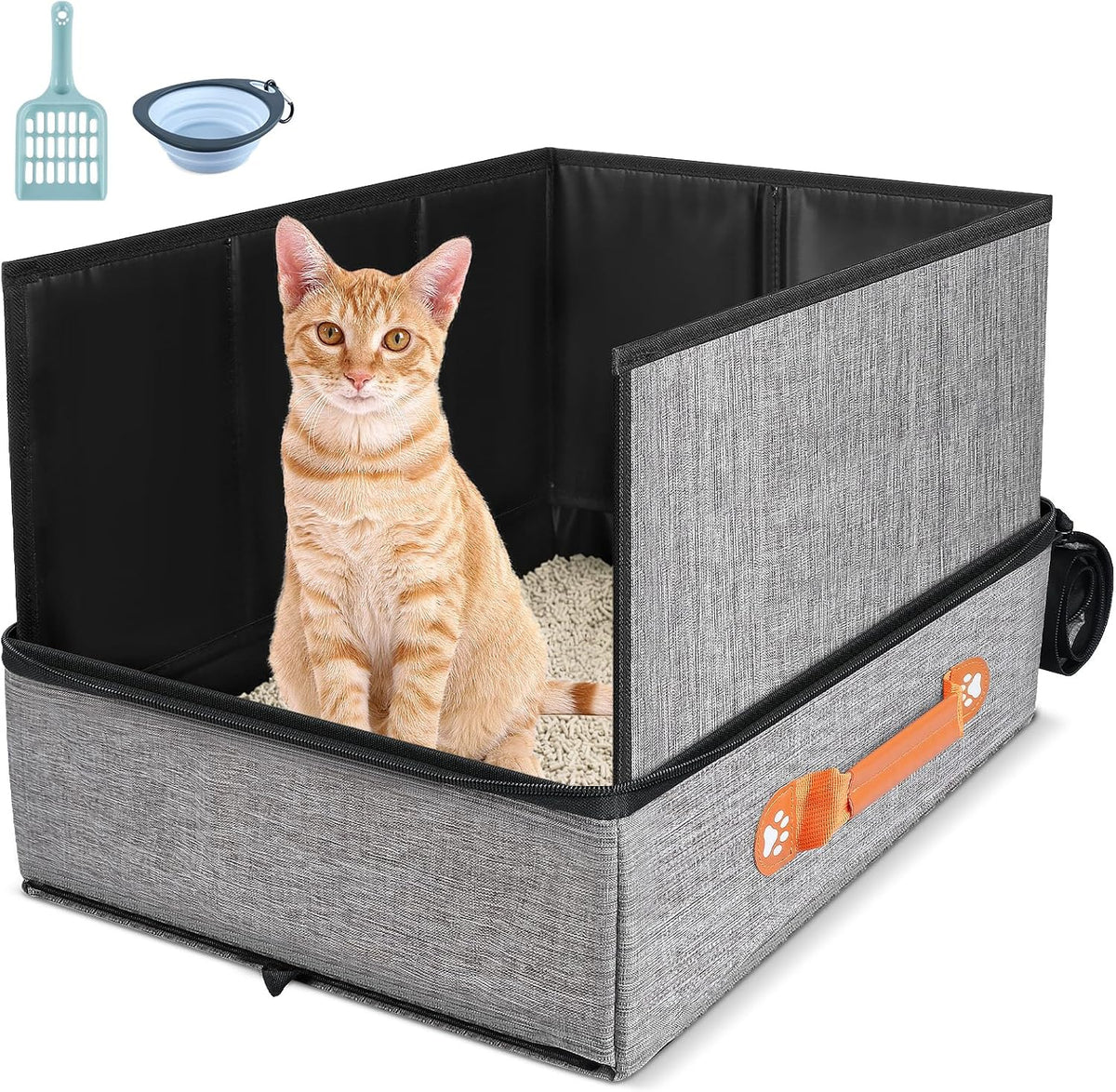 SuzziPaws Portable Collapsible Cat Litter Box Leak-Proof for Travel