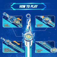 Infinity Nado sword launcher spinning top, Gale Wings metal battle top with sword-shaped launcher - view 9