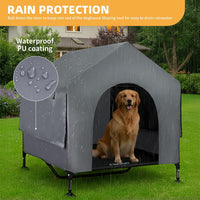 Dog House, 42” Large Dog Houses Outdoor Indoor Elevated Dog Cot Bed – Essentials for Dogs - 42 INCH Grey - image 3