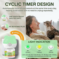 Cat Calming Diffuser with Three Timing Functions, 6-in-1 Cat Pheromones Calming Diffuser Kit, 120-Day Anxiety Relief, Stress Reduction & Relaxation for All Cats (2 Diffusers + 4 Refills)
