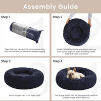 Love's cabin Calming Cat Bed for Indoor Cats - Navy Blue / 20" - image 2