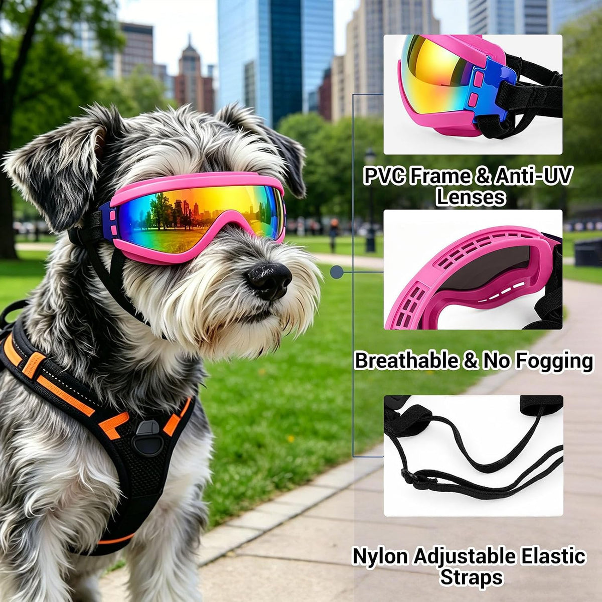 Dog Goggles for Small Breeds - Small / Pink - image 3