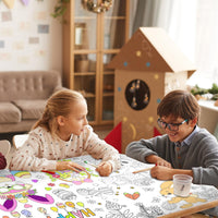 SperinGeen Thanksgiving coloring tablecloth for kids with holiday designs - view 12