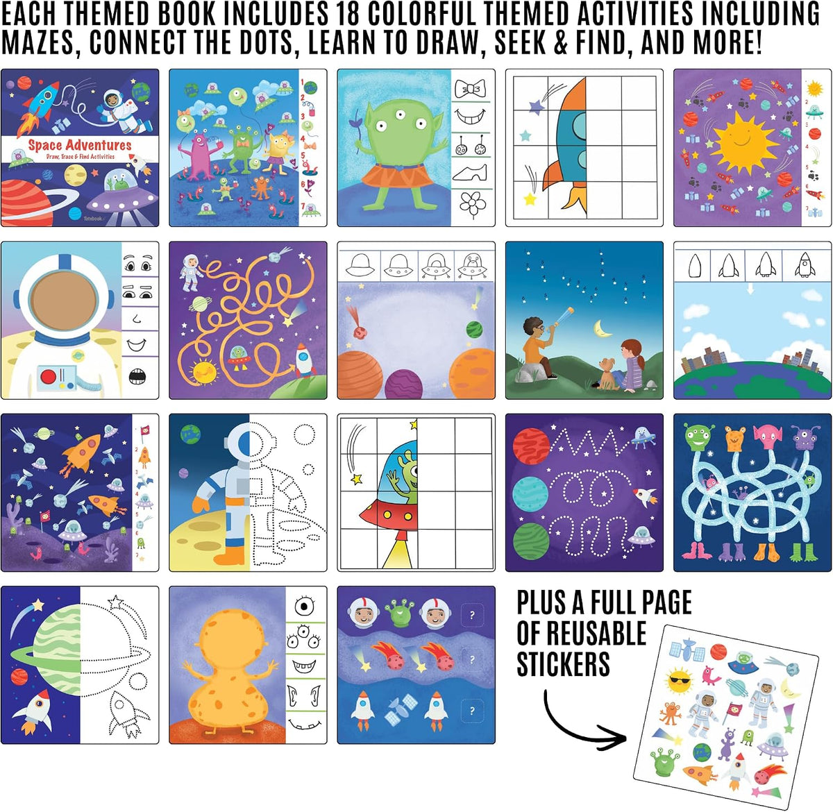 Totebook kids travel activity kit with tethered dry erase markers and ocean theme activity book - view 22