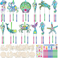 JellyArch DIY butterfly wind chime kit with 30 wooden butterflies and tubes - view 9