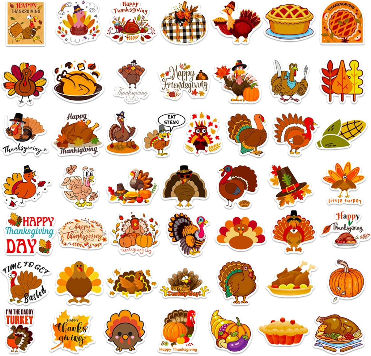 100PCS Vintage Christmas Stickers - Thanksgiving - image 4
