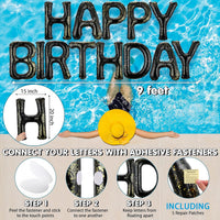 Shappy Happy Birthday Pool Floats Balloon – Fun for Kids & Family - Black / 20'' / Sequins - image 2
