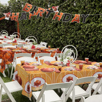 Gatherfun Football Party Decorations Disposable Tablecloth Plastic - basketball - image 4