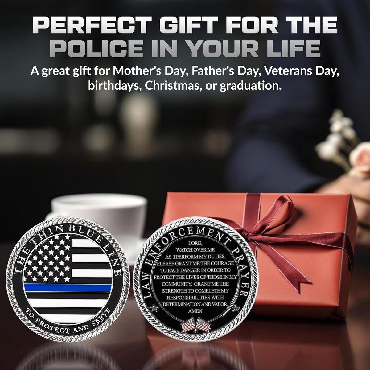 Military Gift Shop Air Force Armed Forces Prayer Coin - Police - image 3