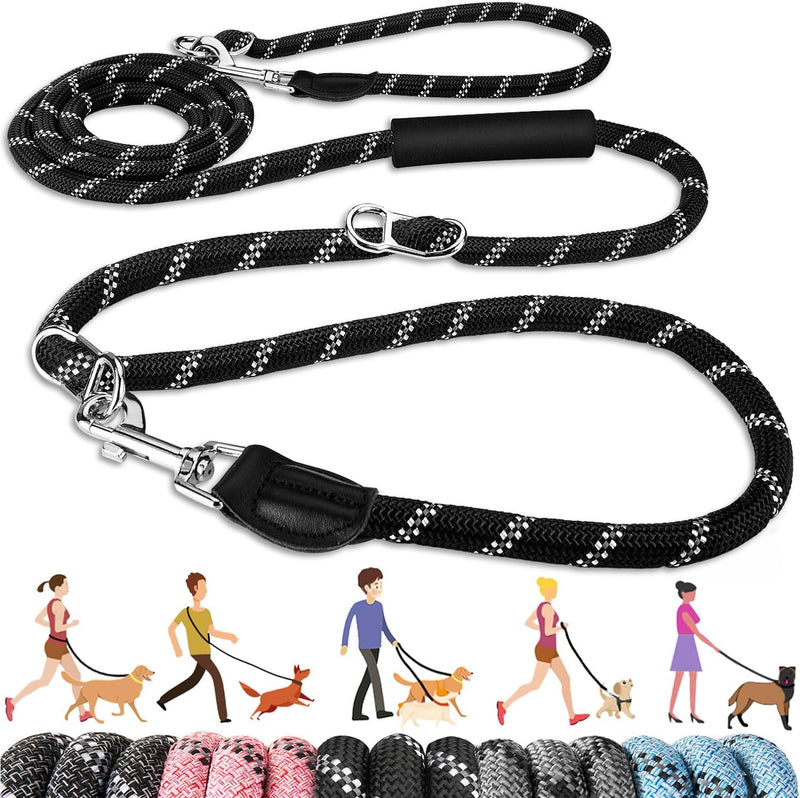 Lukovee Hands Free Dog Leash - Black / 10 FT for Medium Large Dogs