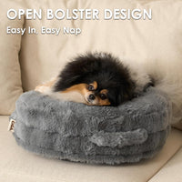 EHEYCIGA Soft Cat Couch Bed for Indoor Cats - 24"L x 24"W x 7"Th / Grey - image 3