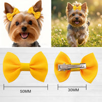 Dog Hair Bows Small Puppy Clips for Pet Grooming Accessories Doggy - 2in solid dog hair clips 30 Pairs - image 2