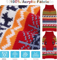 Dog Sweater - Winter Coat Apparel Clothes with Colorful Stripes for Cold Weather – Essentials for Dogs - Medium/Large / Red - image 4