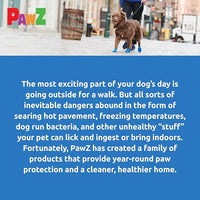 PawZ Rubber Dog Boots for Paws up to 3", 24 Total (2 Packs of 12) - All-Weather Dog Booties for Hot Pavement, Snow, Mud, and Rain - Waterproof, Anti Slip Dog Socks - Medium, Blue