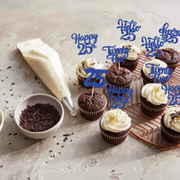 30pcs 16th Birthday Cupcake Toppers - 25th / Deep Blue - image 4