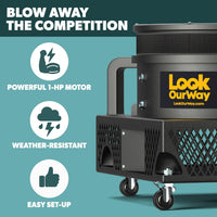 LookOurWay Air Dancers 1 HP inflatable tube man blower with 18 inch outlet and roller wheels - view 2