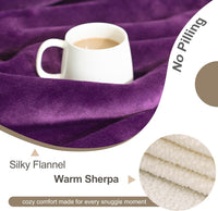 Waterproof Blanket for Bed Couch, Sherpa Fleece Throw, 50x60 – Essentials for Dogs - 30x40 inches / Dark Purple - image 3