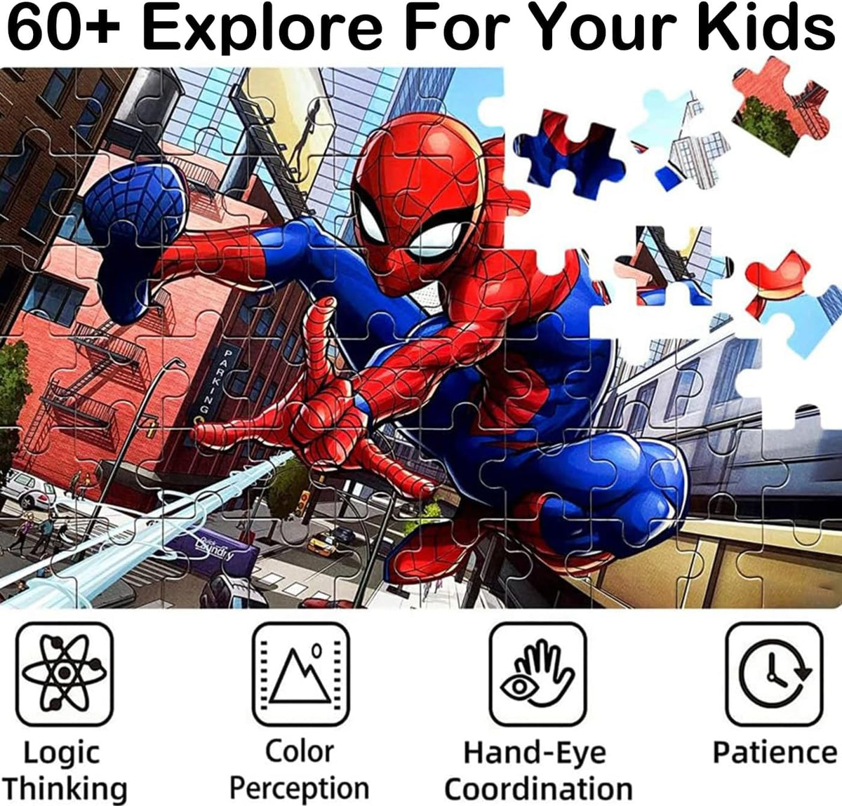 NEILDEN 60 piece jigsaw puzzle for kids ages 4-8 packed in a tin box - view 6