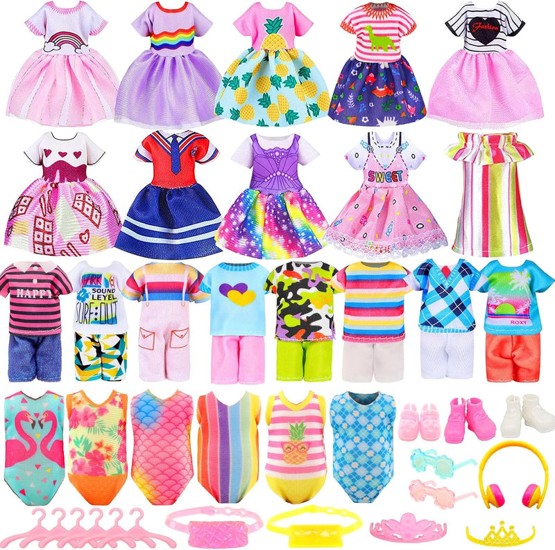 30 PCS Mini 6 Inch Doll Clothes and Accessories for 5.3-6 Inch Dolls – Fun for Kids & Family - 12 PCS