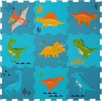 Baby Play Mat, Foam Playmat for Babies, Kids Play Mat - 9 Pieces-dinosaur Puzzle Mat-edge Tooth B