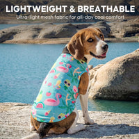KYEESE 2Pack Dog Shirts for Medium Large Dogs Breathable Mesh Tank Top – Essentials for Dogs - Medium (7-13lbs) / 1# 2Pack (Flamingo+blue) - image 4