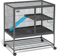 Critter Nation by MidWest Double Unit Small Animal Cage – Essentials for Small Pets - Black: 1 Inch Wire Spacing: Ferret Nation / Single Story