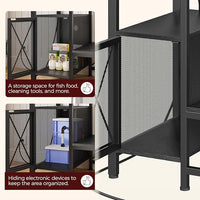 40-50 Gallon Fish Tank Stand, Aquarium Stand with Power Outlet and Storage Cabinet, Heavy Duty Tank Stand Suitable for Turtle Tank, Reptile Terrarium, for Home Office, Black FTBK50E01