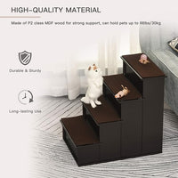 PawHut Pet Stairs, Small Pet Steps with Cushioned Removable Covering for Dogs and Cats Up to 22 lbs, Brown