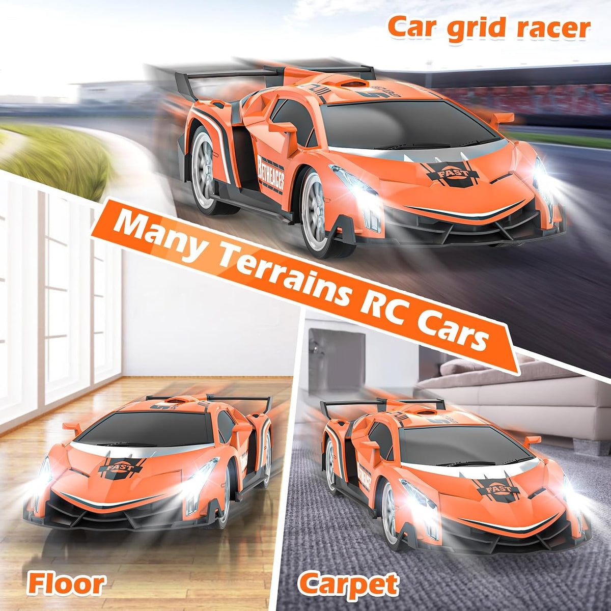 Growsland Remote Control Car for Kids - Orange - image 3