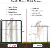 Dog Playpen 32 inch 36 Panels Indoor Outdoor Dog Pen for Medium/Small Dogs Heavy Duty Metal Dog Fence Outdoor for Yard, Puppy Playpen with Door Portable Pet Fence for RV Camping Yard