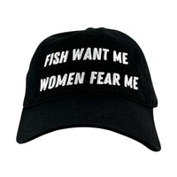 FISH WANT ME WOMEN FEAR ME Vintage Custom Embroidered FUNNY