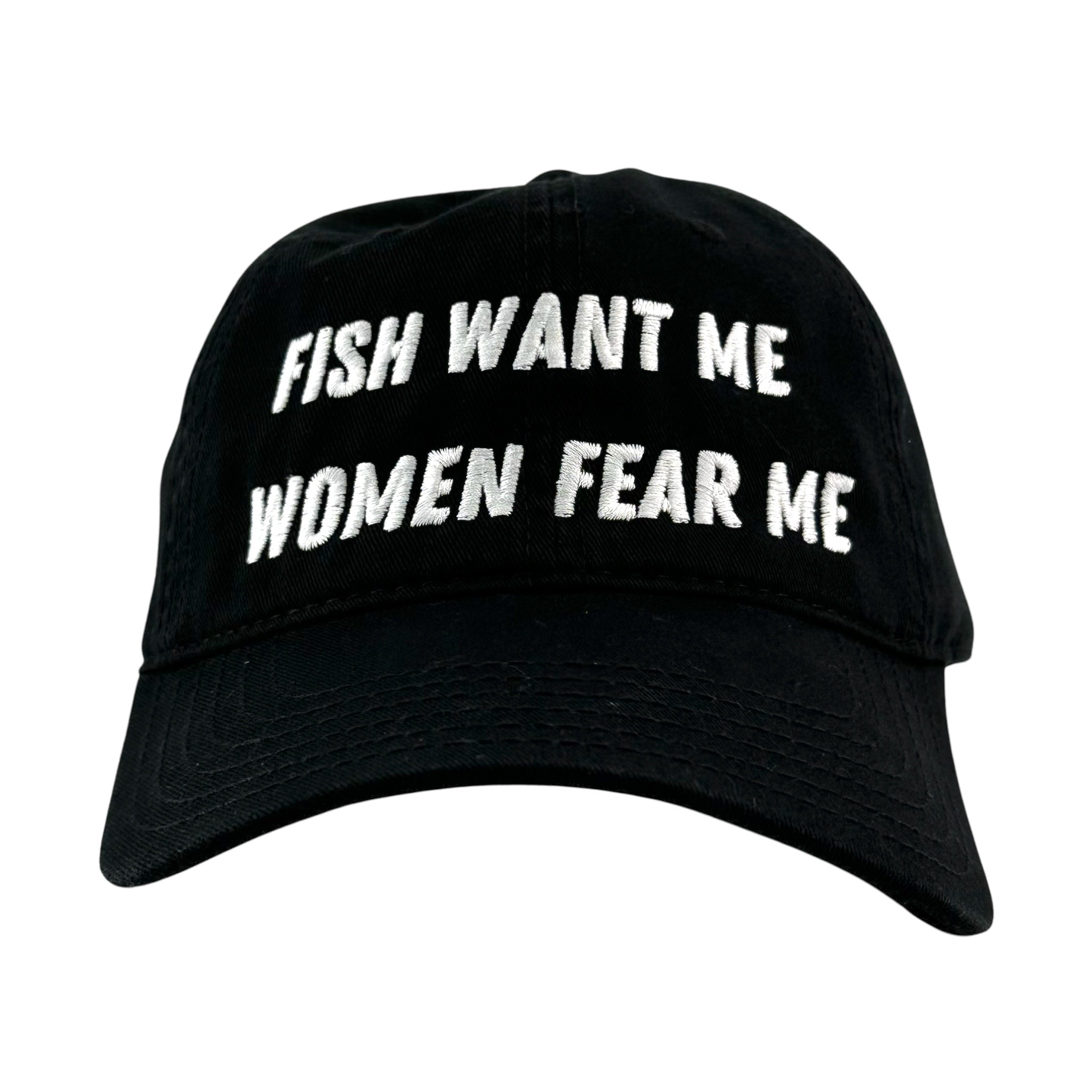 FISH WANT ME WOMEN FEAR ME Vintage Custom Embroidered FUNNY