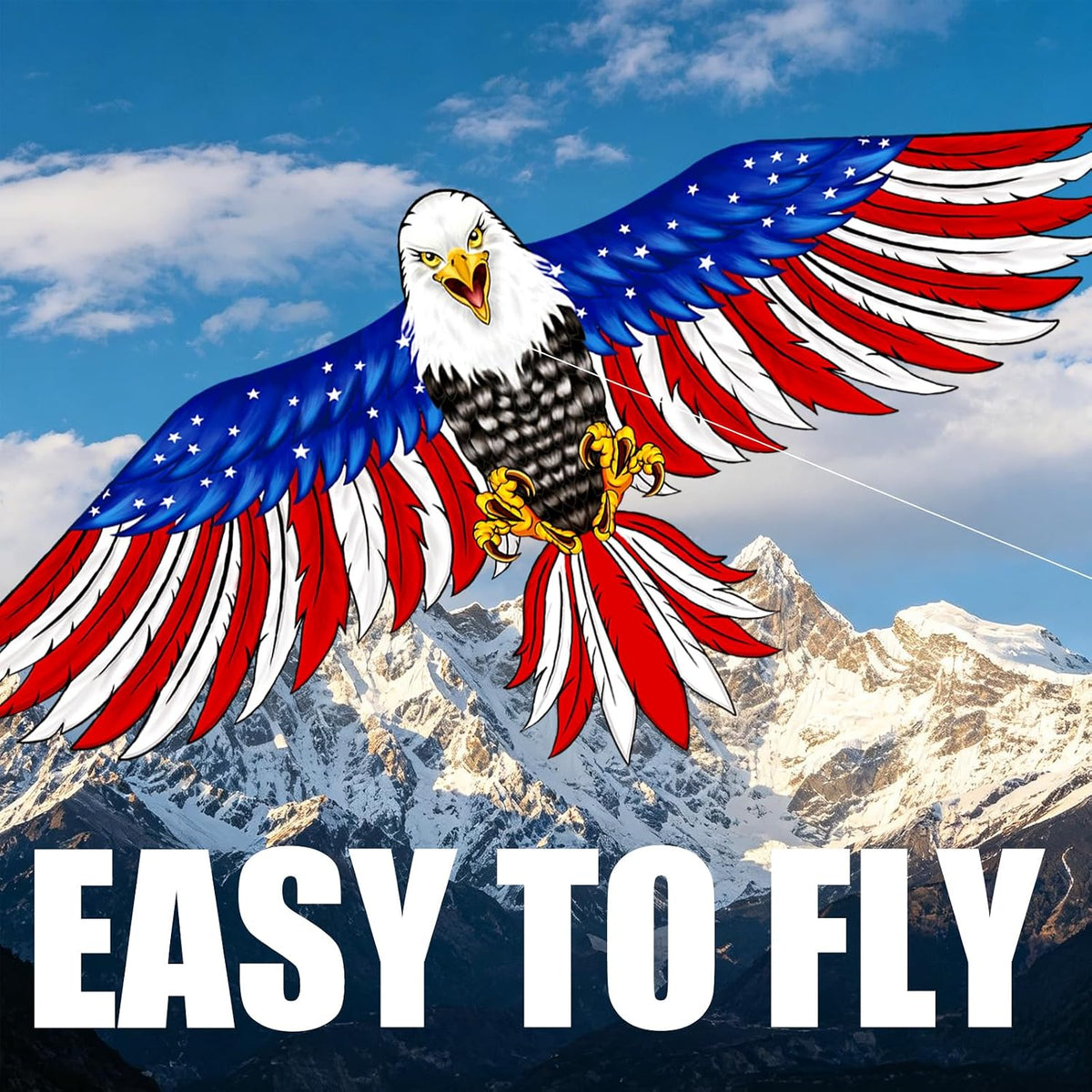Bald Eagle Kite for Kids & Adults - 71"American Flag - image 2